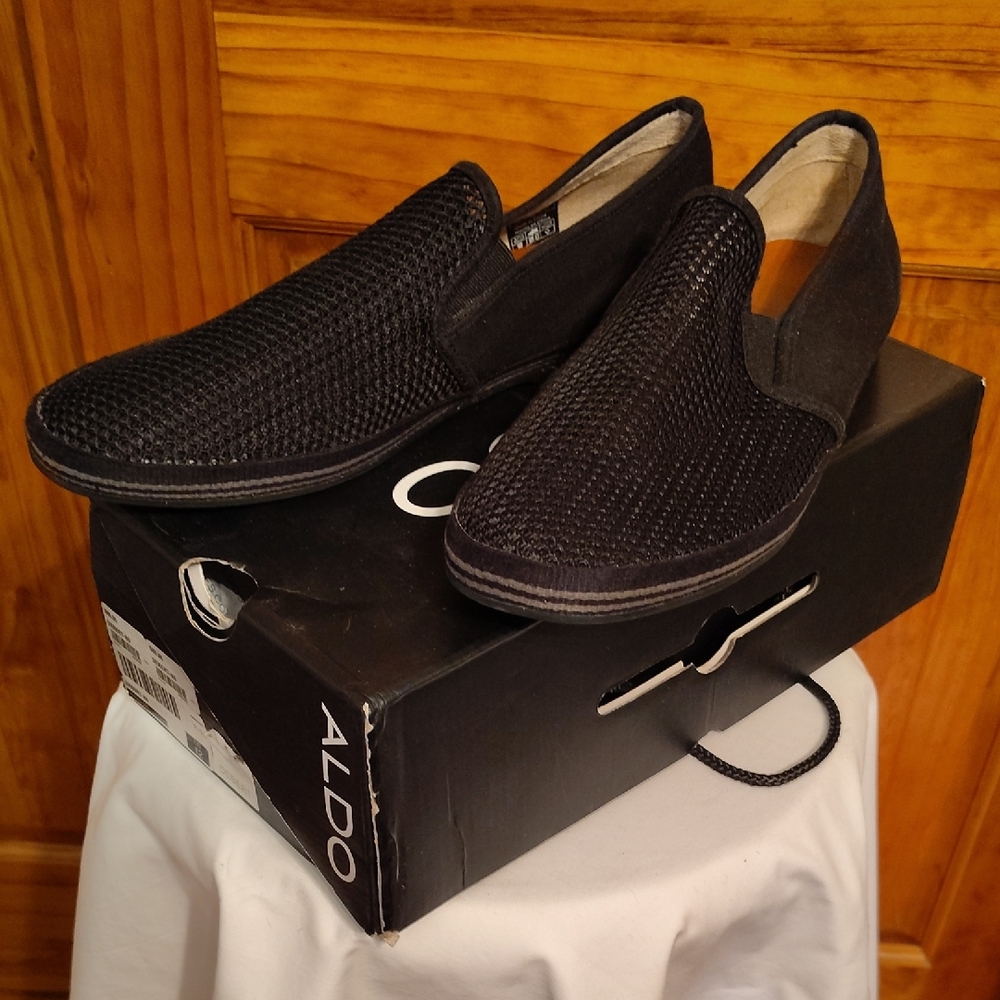 Aldo Black Delbert Loafers Slip-Ons with Cushioned Sole